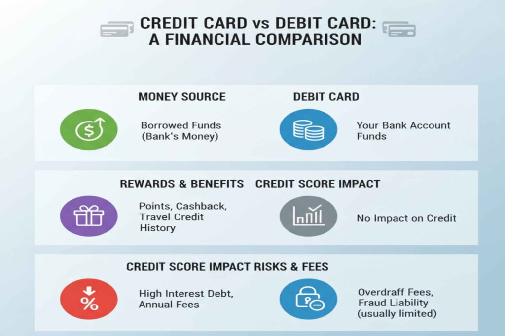 Credit Card vs Debit Card: Key Differences Explained (2025 Guide)