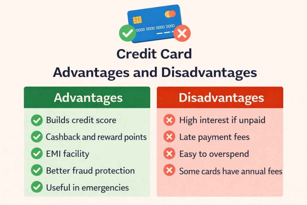 Credit Card Advantages and Disadvantages - Comparison chart highlighting benefits and risks of credit cards